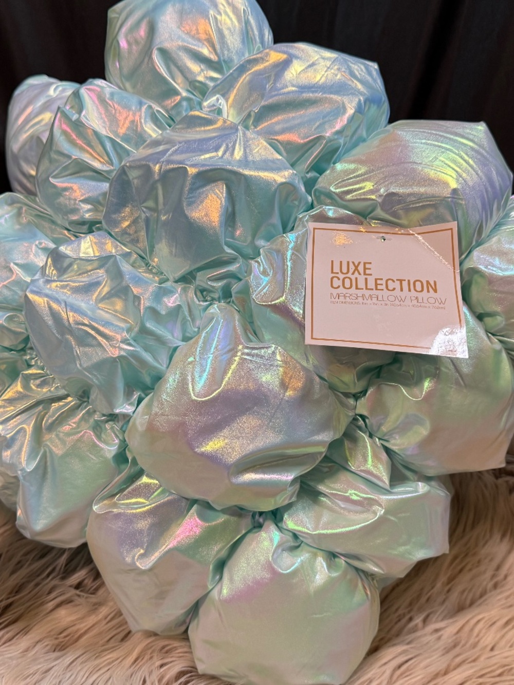 Two NWT Soft Blue Iridescent Pillows